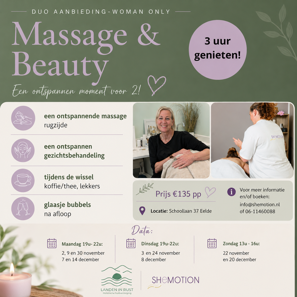 Massage & Beauty DUO behandeling-woman only